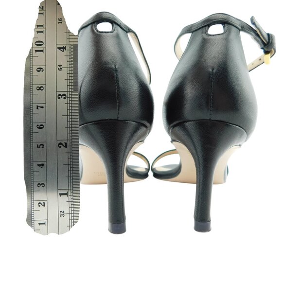 STUART WEITZMAN Black Leather Strap Pump Ankle Sandal Heel Sandals 6 - Picture 6 of 8